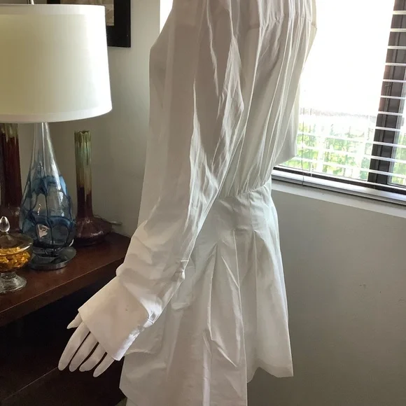 Zara White Cotton Layered Mini Shirt Dress - Picture 5 of 11